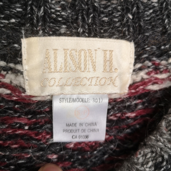 Vintage Fair Isle Wool Blend Crew Knit Sweater Alison H Collection Women… - Picture 13 of 16
